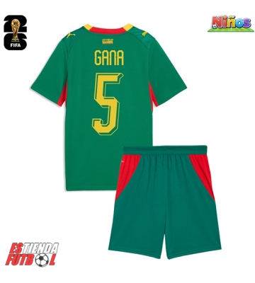 Senegal Idrissa Gueye #5 Segunda Equipación Niños Mundial 2026 Manga Corta (+ Pantalones cortos)